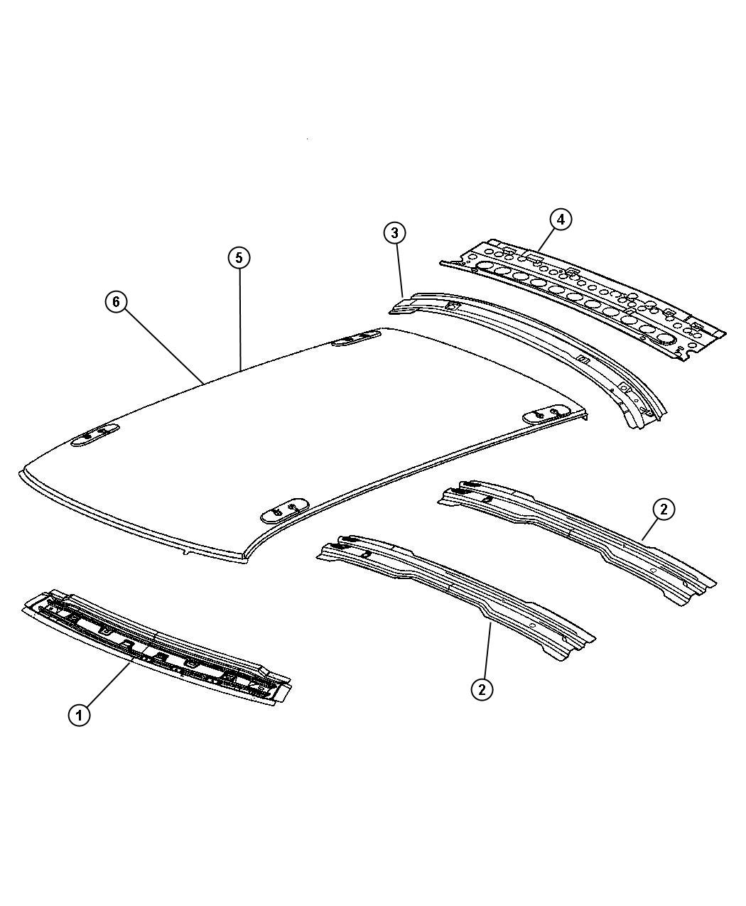 Diagram Roof Panel. for your 2004 Ram 3500   