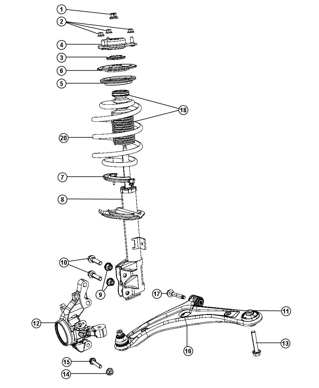 Diagram Suspension,Front. for your Jeep Patriot  