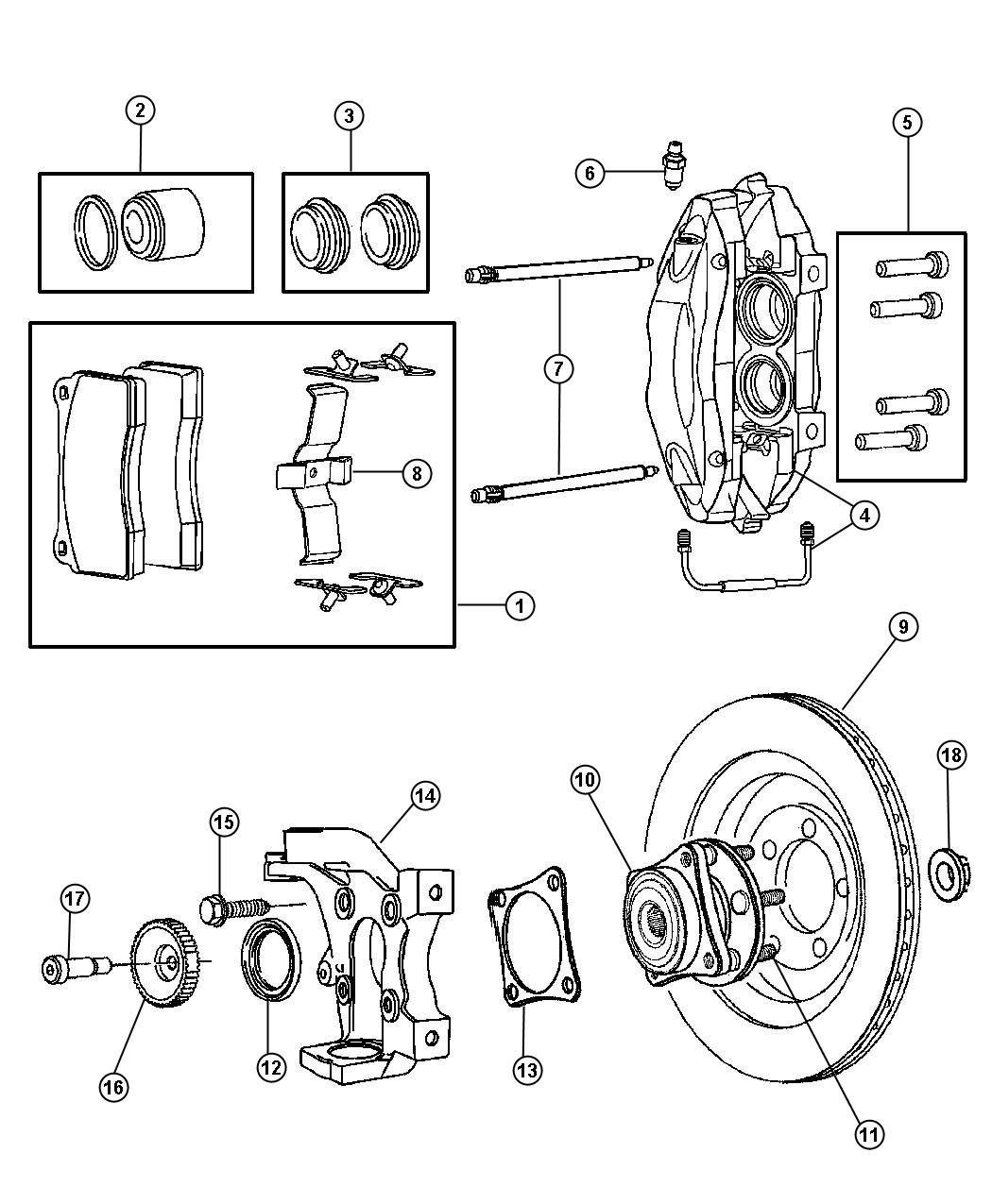 Diagram Brakes, Front. for your Chrysler 300  M