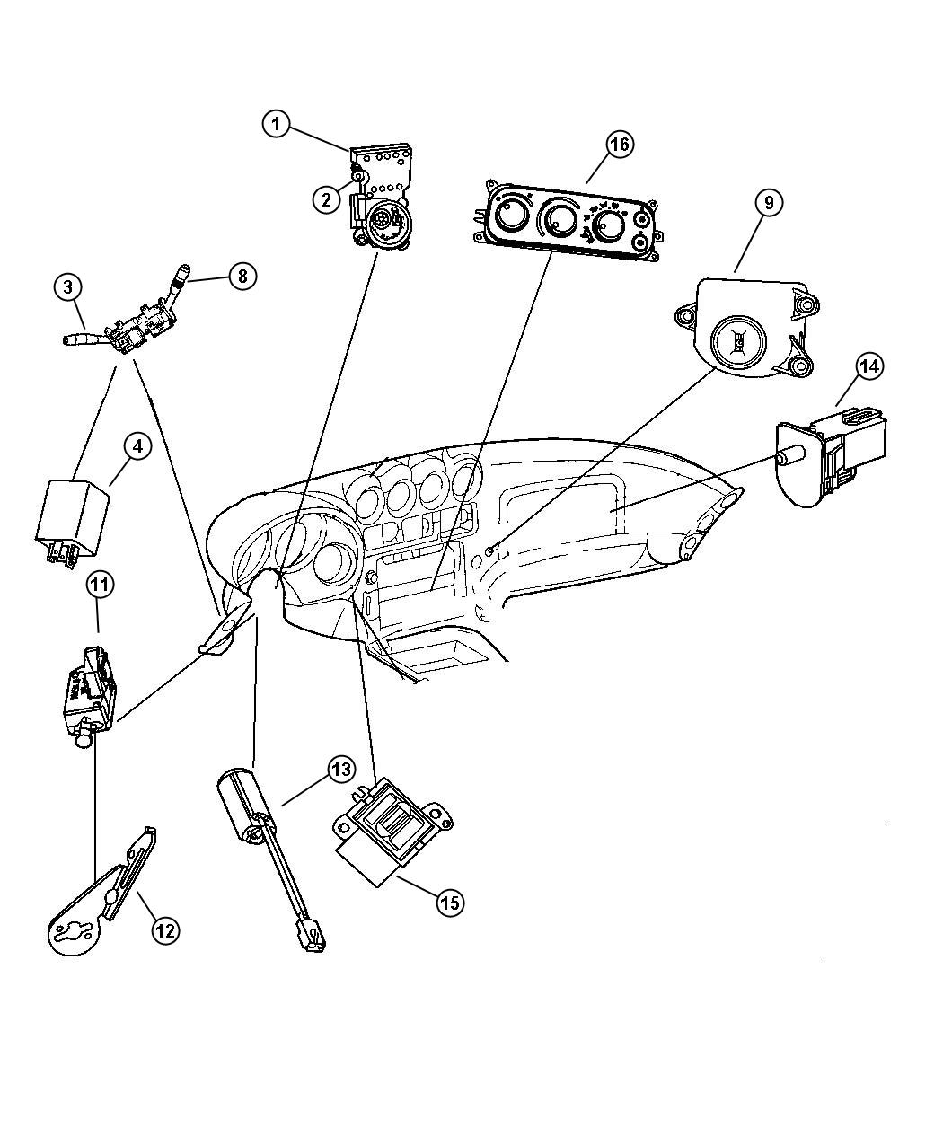 Diagram Switches Instrument Panel. for your Dodge