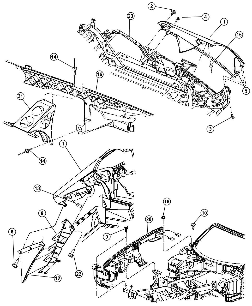 Diagram Front Fender. for your 2006 Dodge Caravan   