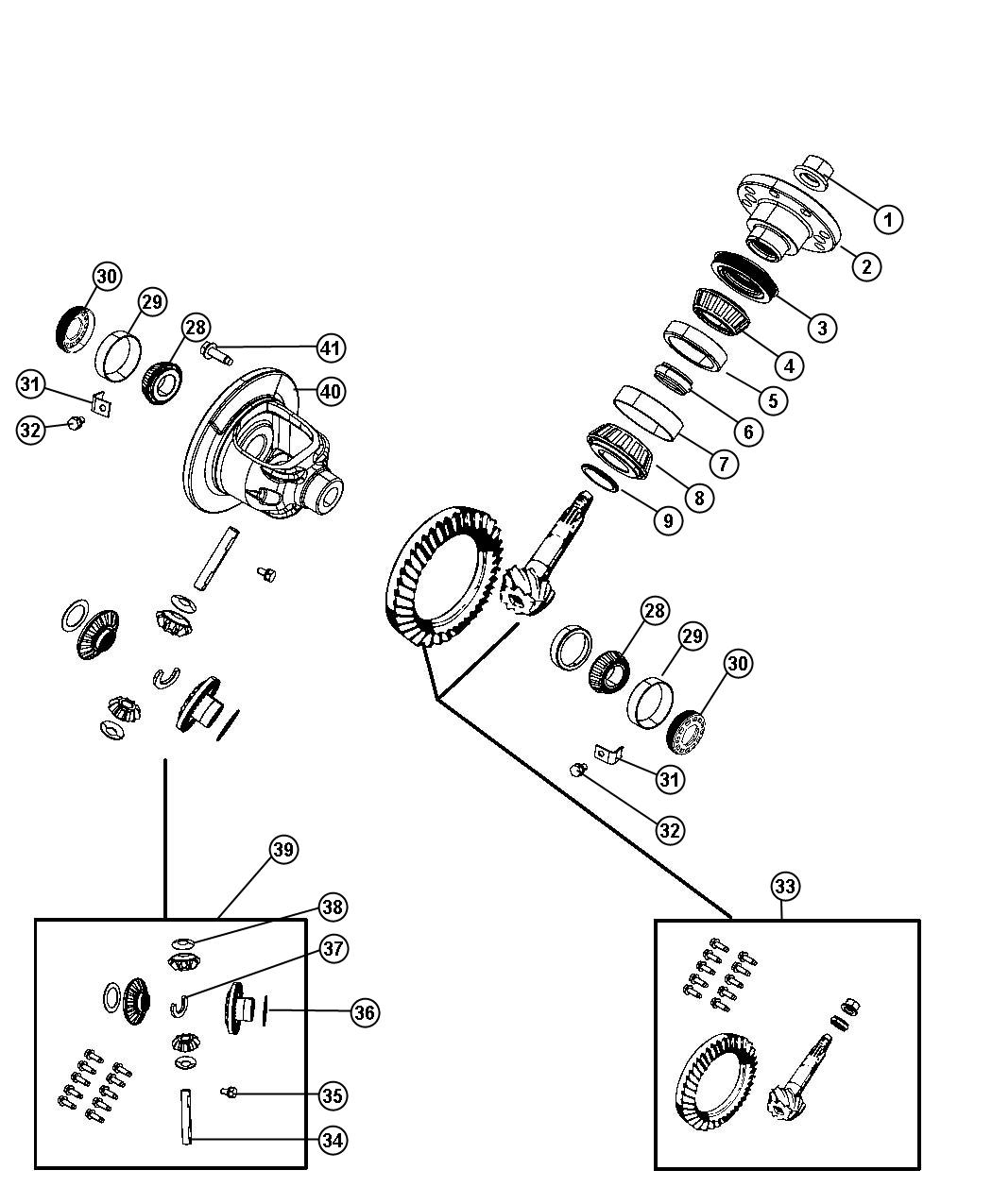 Diagram Differential Assembly,Rear. for your Chrysler