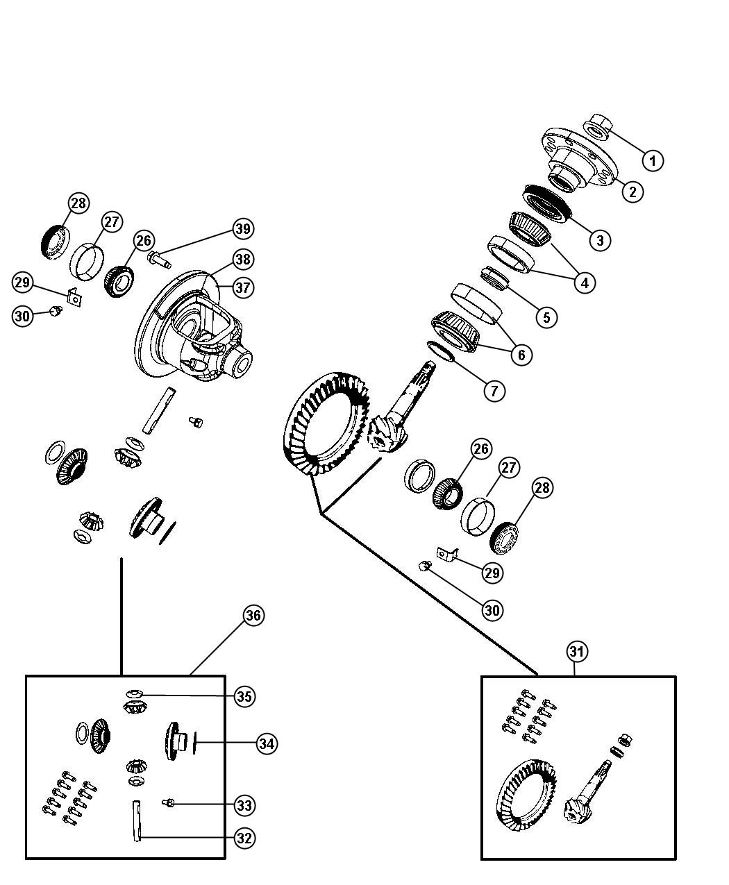Diagram Differential Assembly,Rear. for your Chrysler