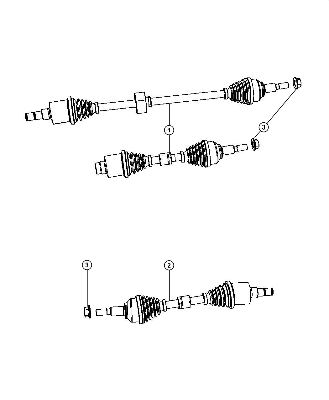 Diagram Shafts, Front Axle. for your 2007 Dodge Grand Caravan   