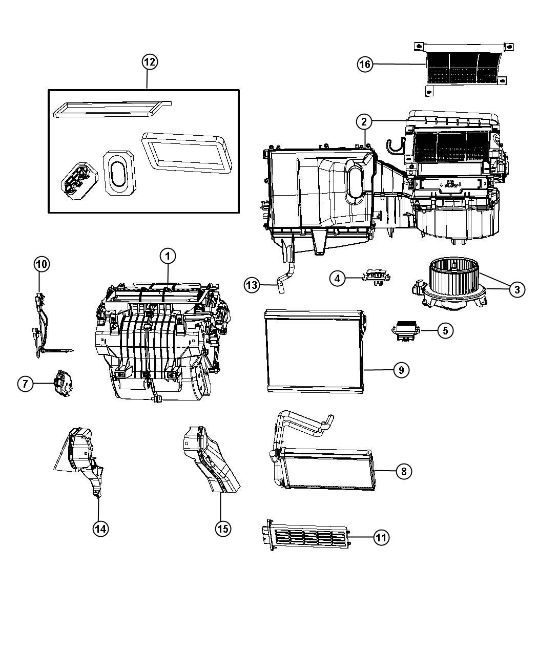 Chrysler Sebring Evaporator. Air Conditioning - 05191346AA | Chrysler ...