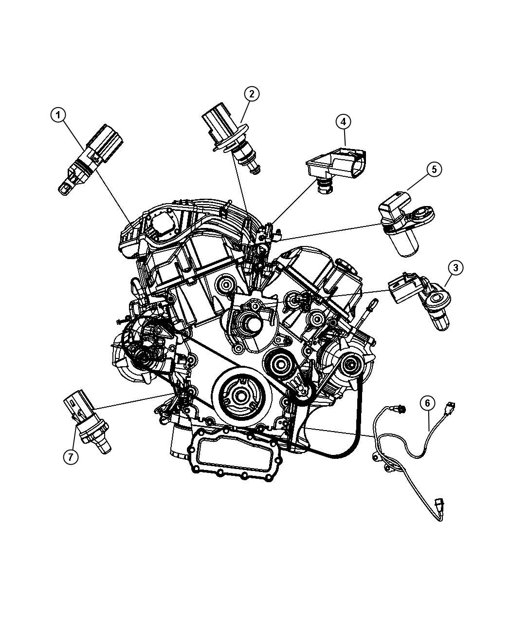 Diagram Sensors, Engine. for your 2000 Chrysler 300 M  