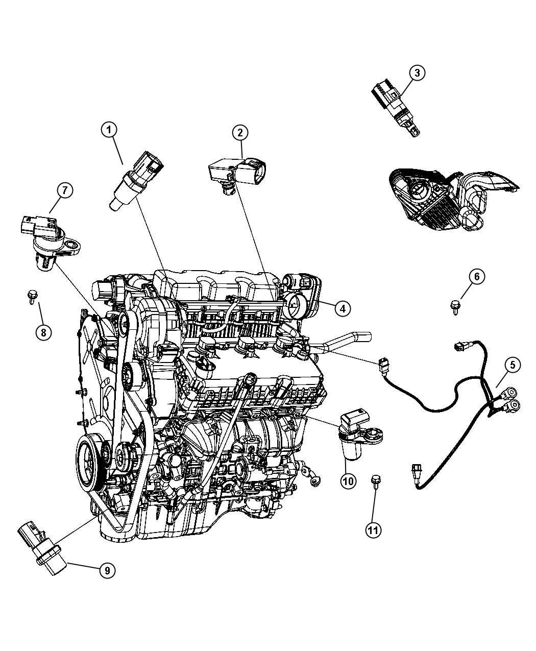 Diagram Sensors, Engine. for your Dodge Avenger  