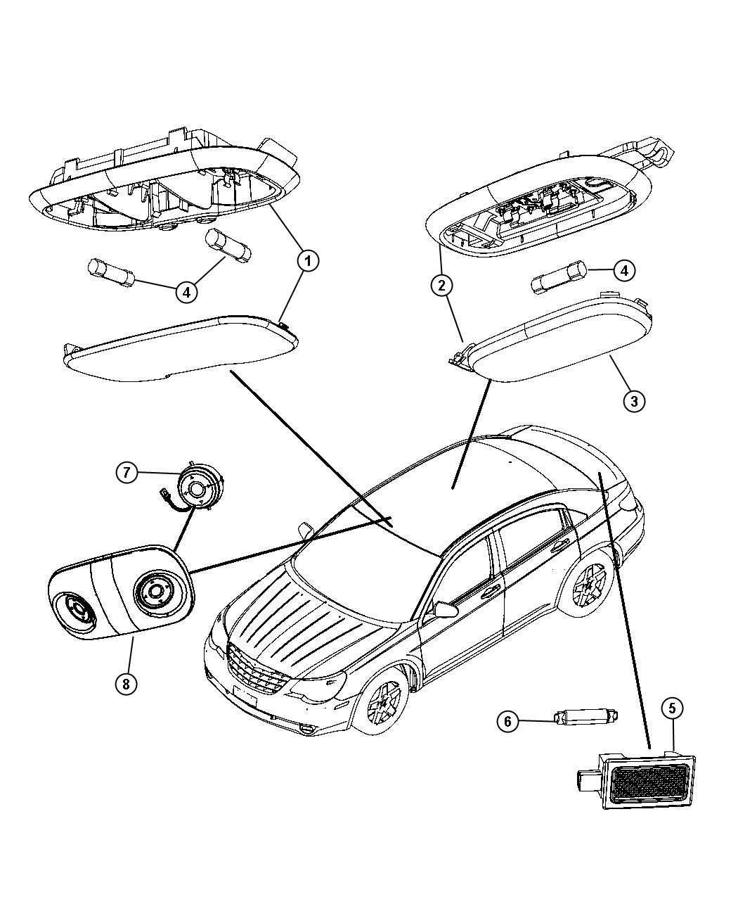 Diagram Lamps Interior. for your Dodge