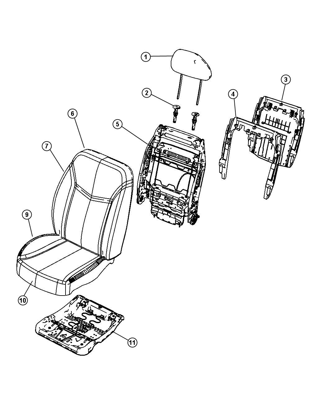 Front Seat - Bucket -Trim Code [C7]. Diagram