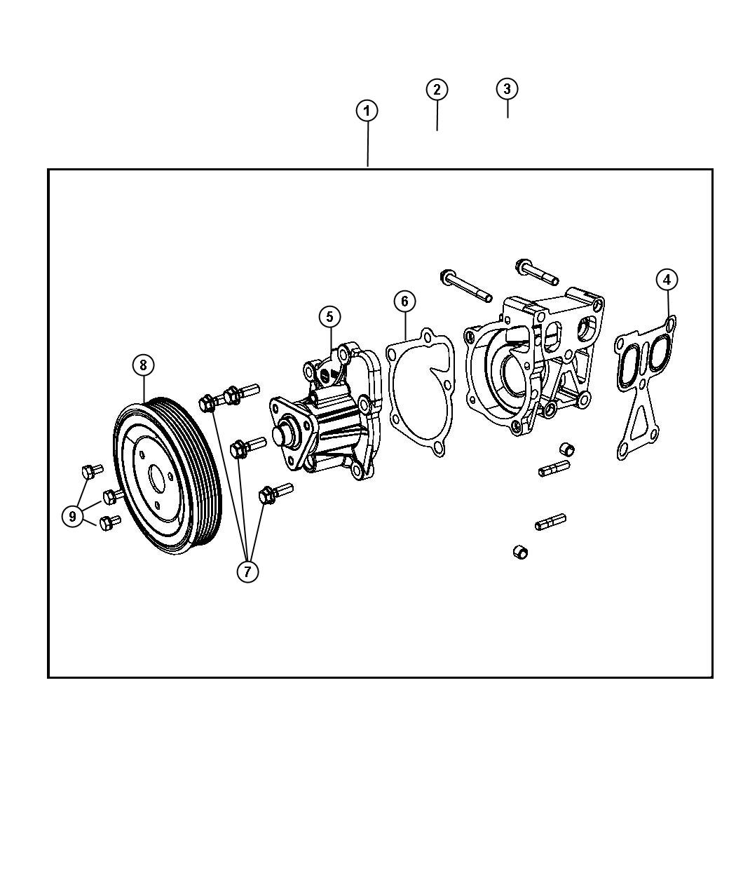 Diagram Water Pump and Related Parts 2.0L [2.0L 4 Cyl DOHC 16V Dual VVT Engine] 2.4L [[2.4L I4 DOHC 16V DUAL VVT ENGINE,Engine -2.4L I4 PZEV 16V Dual VVT]]. for your 2001 Chrysler 300  M 