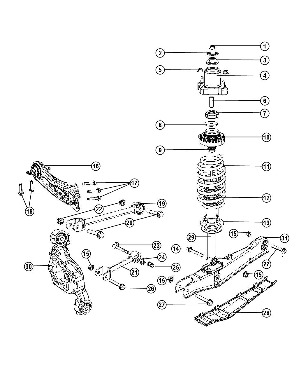 Diagram Suspension,Rear. for your 2003 Chrysler 300 M  