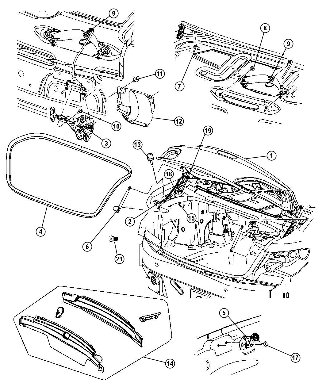 Deck Lid and Related Parts. Diagram