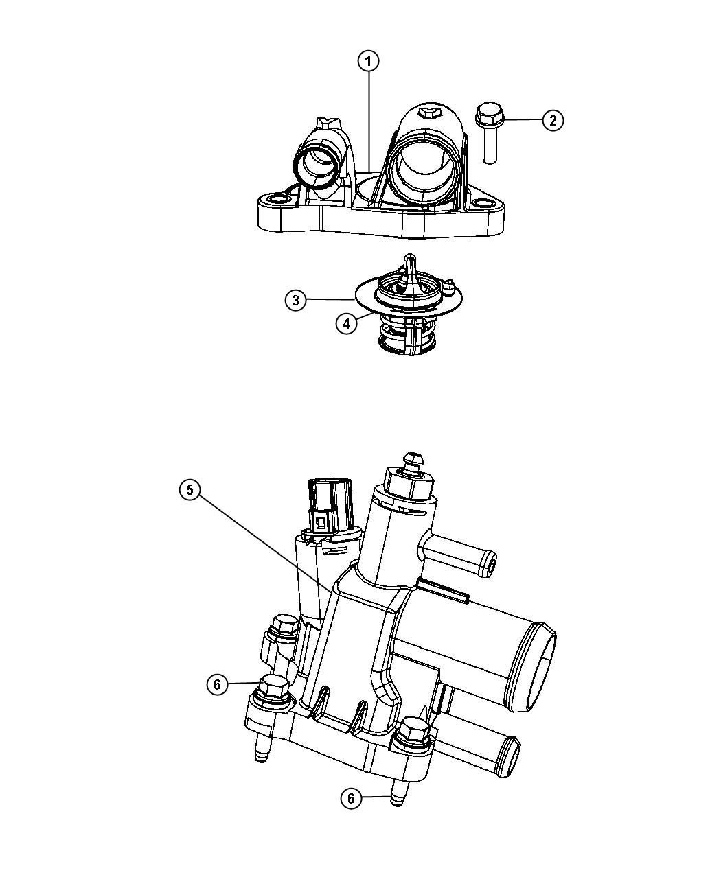 Diagram Thermostat and Related Parts 2.7L [2.7L V6 DOHC 24 Valve MPI Engine]. for your 2011 Chrysler Sebring   