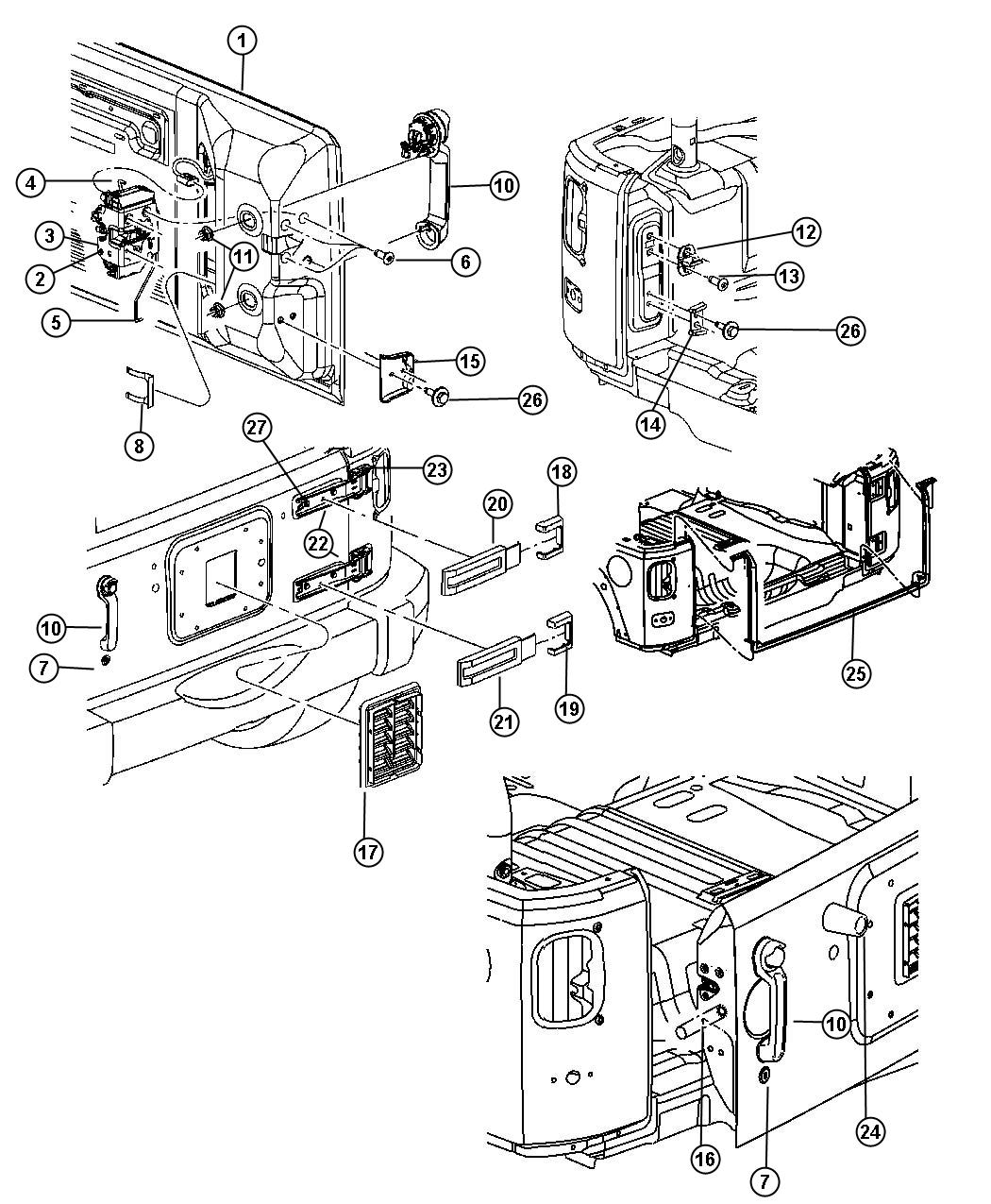 Diagram Tailgate - Jeep. for your Jeep Wrangler  