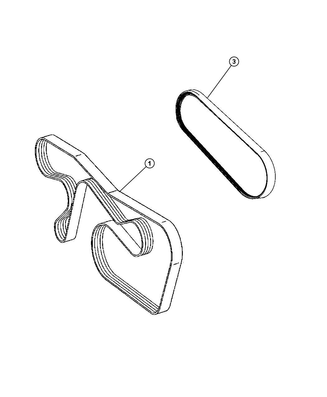 Diagram Belts, Serpentine and V-Belts. for your Chrysler Pacifica  