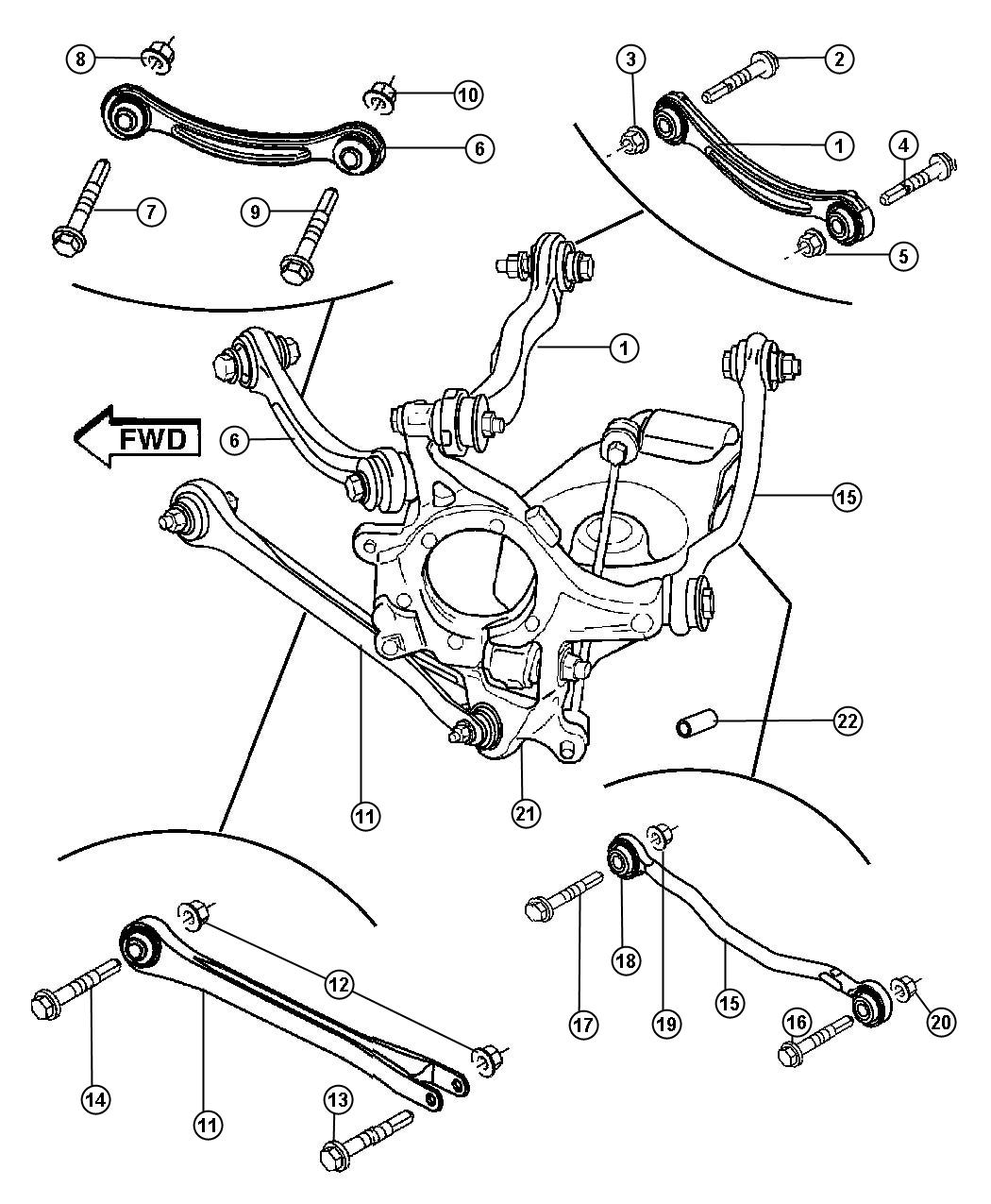 Diagram Suspension, Rear. for your Chrysler