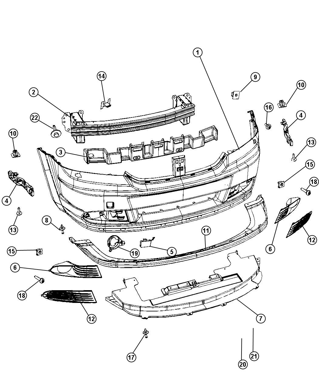 Diagram Fascia, Front. for your Dodge Journey  