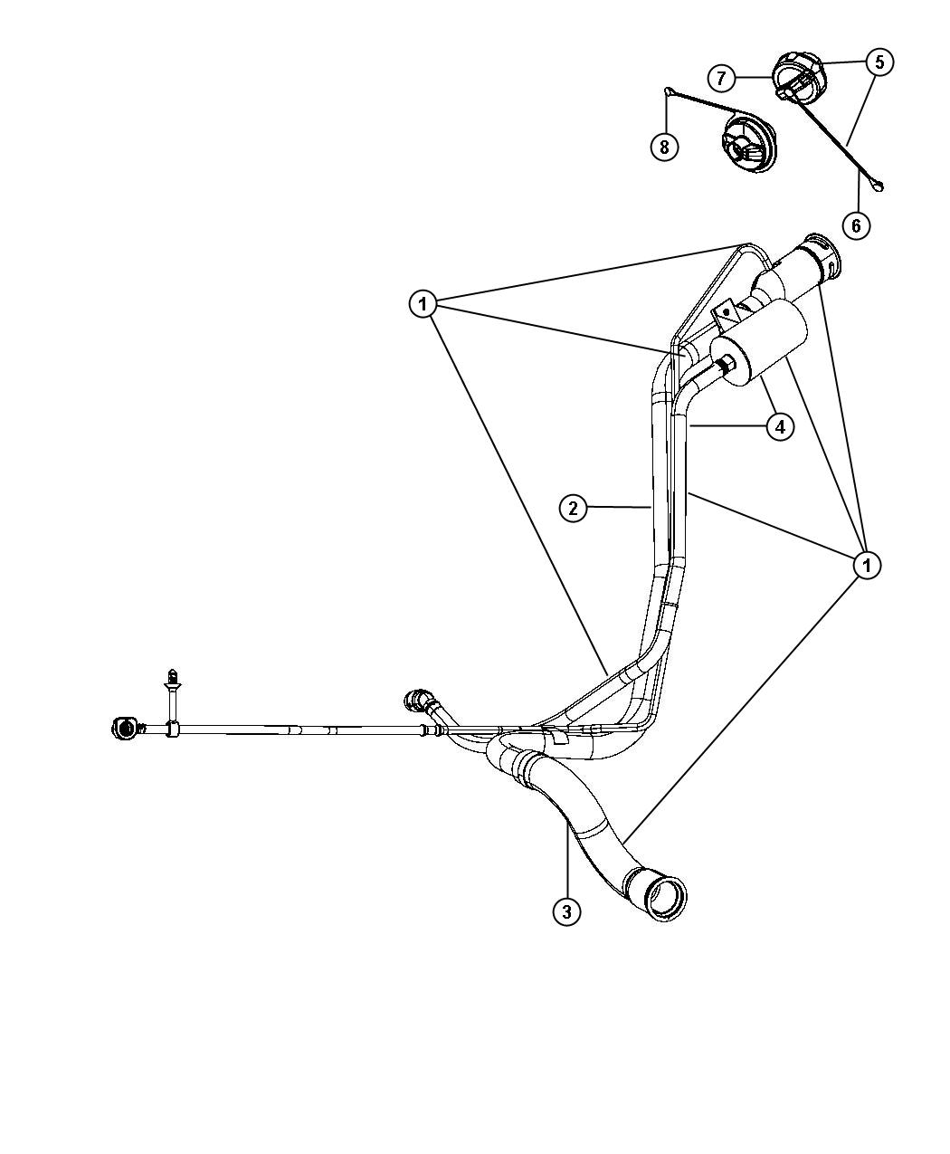 Diagram Fuel Filler Tube and Related. for your 2004 Chrysler 300  M 