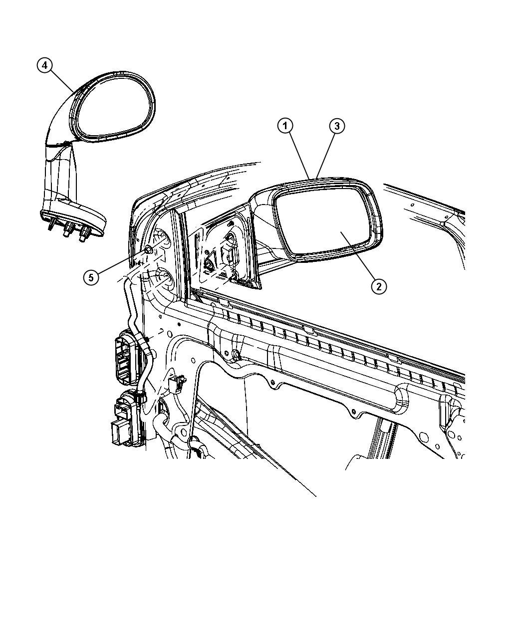 Diagram Mirror, Exterior. for your Dodge