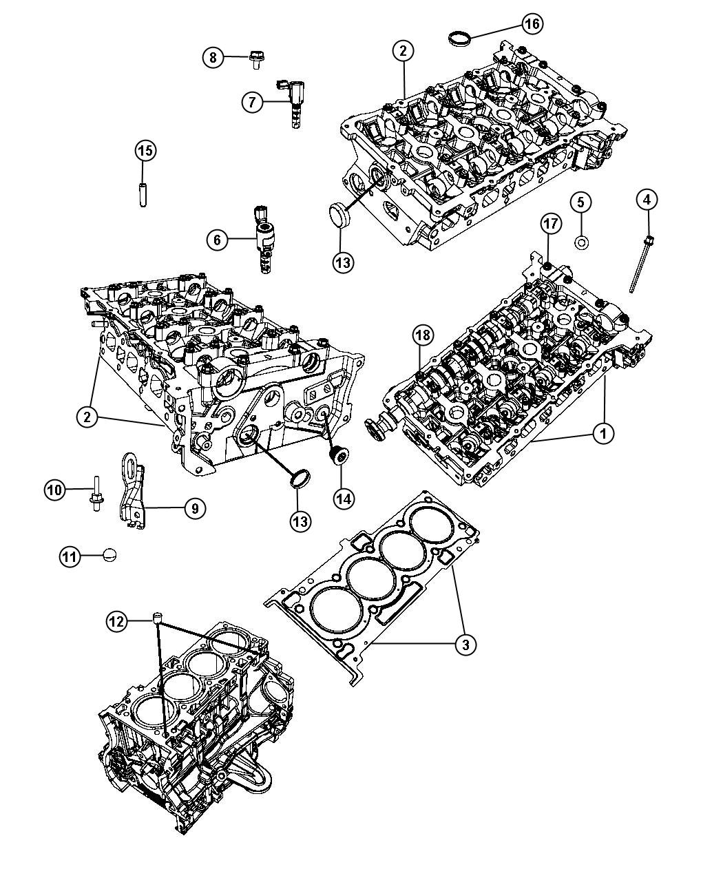 Cylinder Head 2.4L [2.4L 4 Cyl DOHC 16V Dual VVT Engine]. Diagram