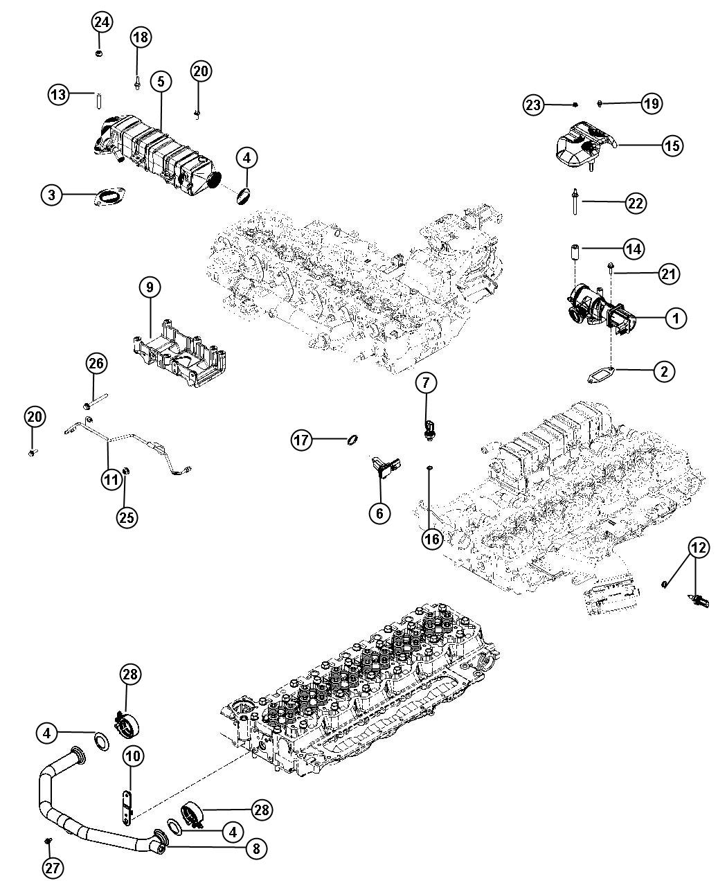 Diagram EGR System 6.7L [6.7L I6 CUMMINS TURBO DIESEL ENGINE]. for your Dodge Ram 3500  