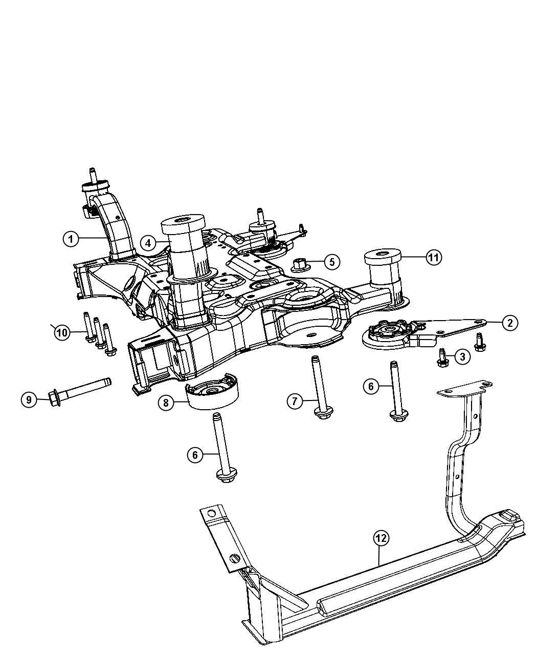 Diagram Crossmember,Front Suspension. for your Dodge Journey  