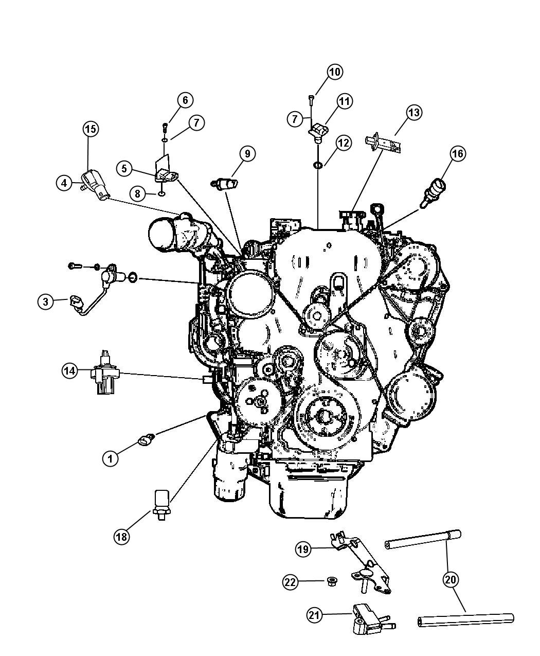 Diagram Sensors, Diesel Engine. for your Dodge