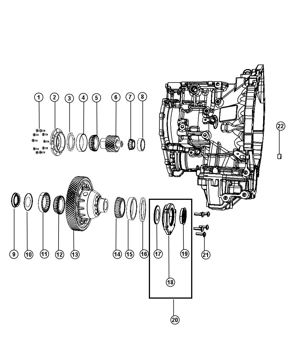 Diagram Output Pinion And Differential. for your 2018 Chrysler Pacifica  Touring L 