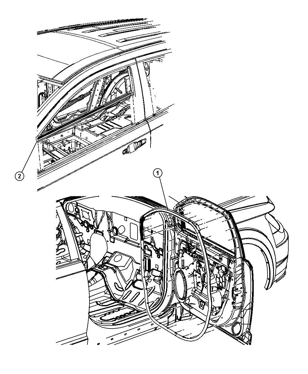 Diagram Weatherstrip, Front Door. for your 2009 Dodge Journey  SXT 