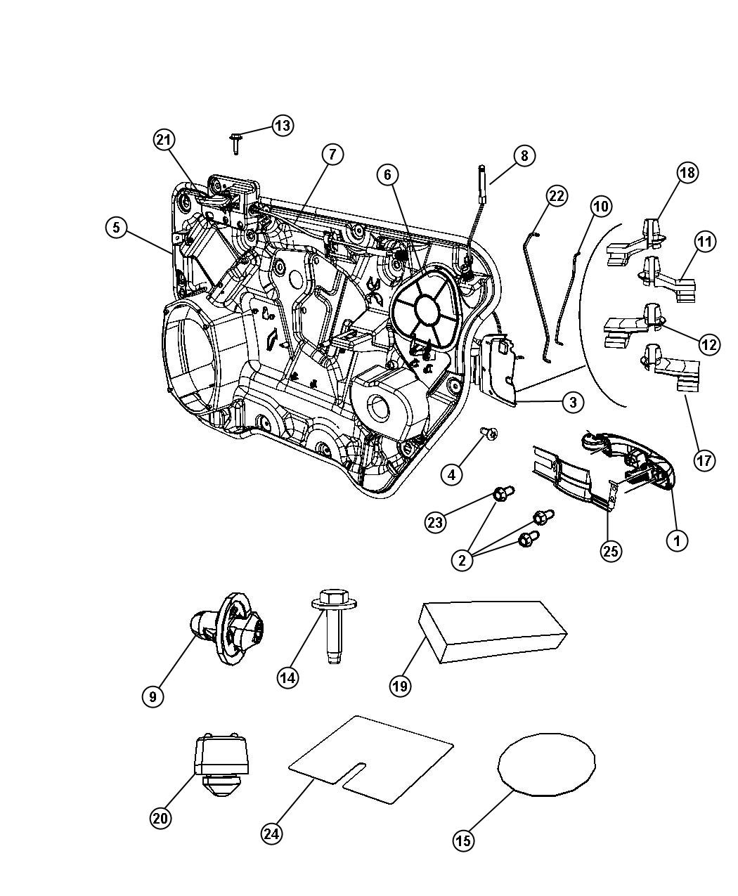 Front Door, Hardware Components. Diagram