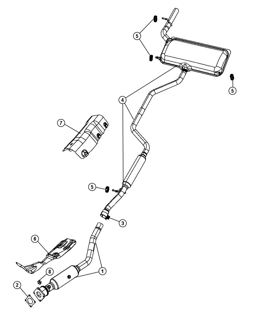 Diagram Exhaust System. for your 2020 Dodge Grand Caravan   