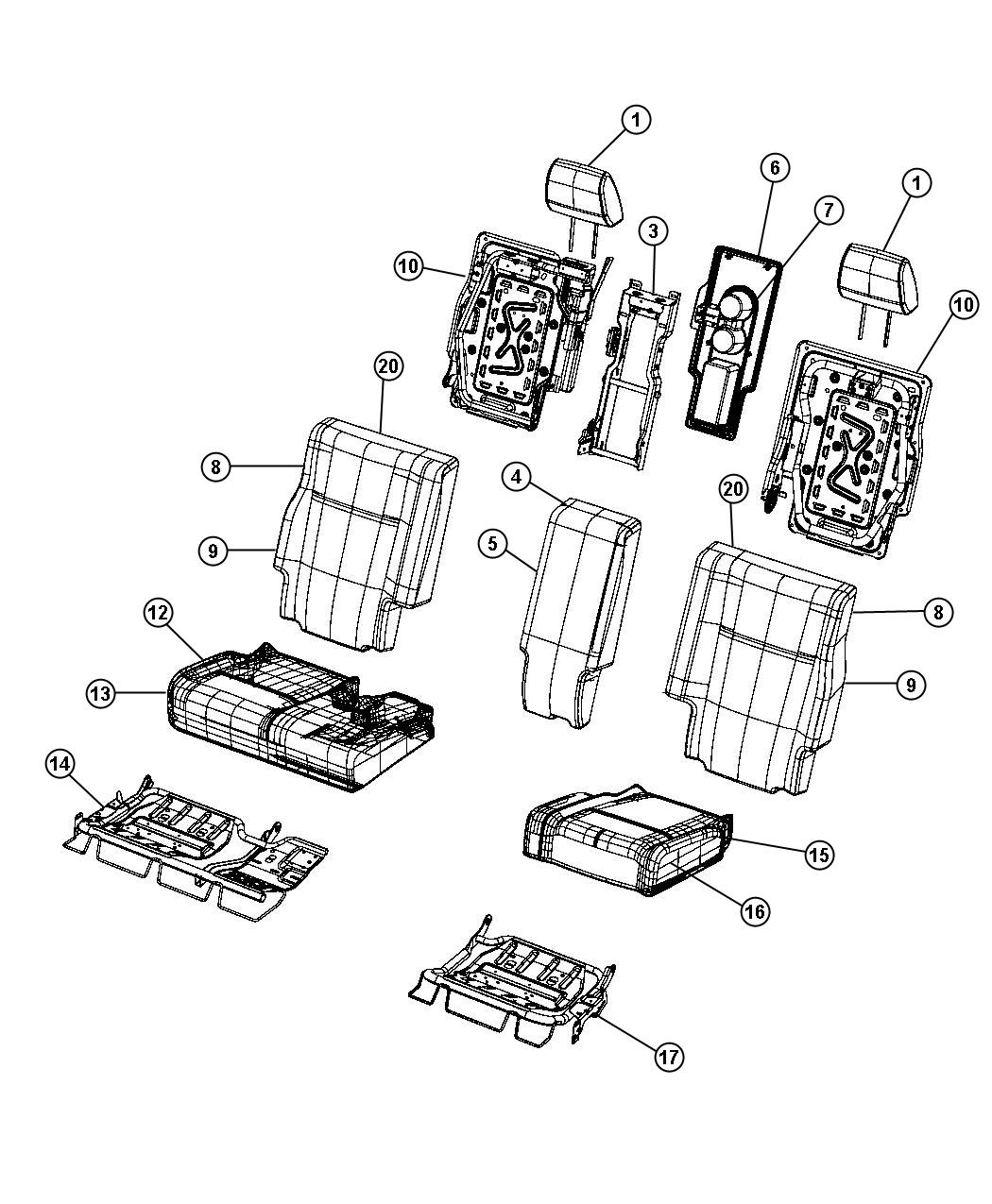 Rear Seat - Trim Code [A7]. Diagram