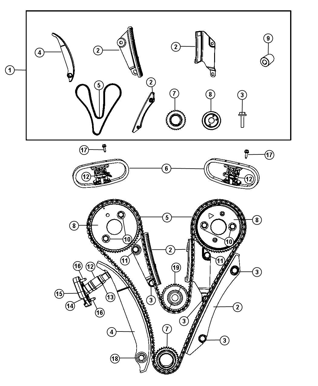 Diagram Timing System 2.7L [2.7L V6 DOHC 24 Valve MPI Engine]. for your Dodge Journey  