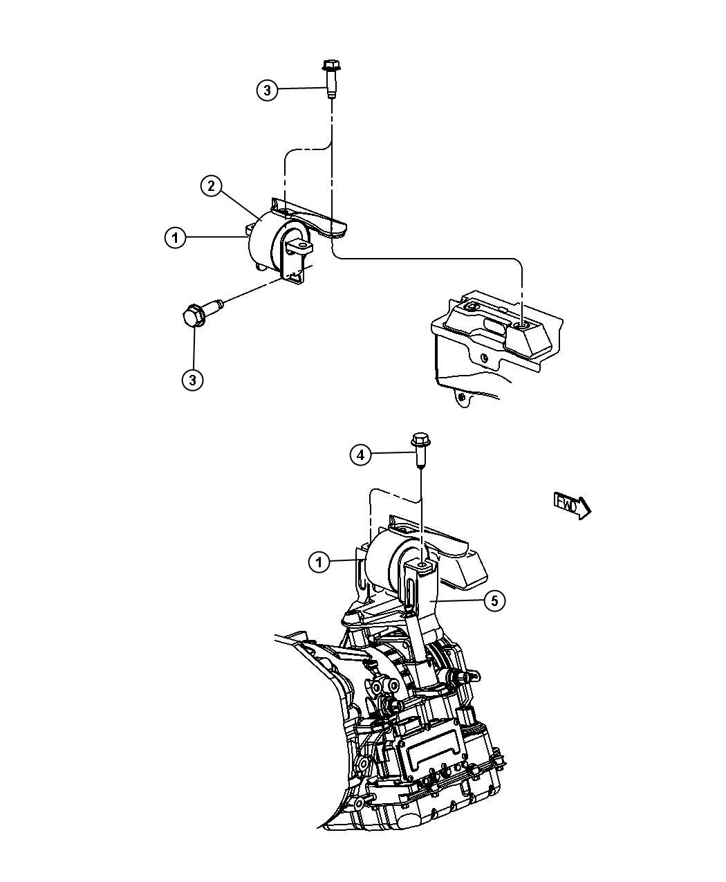 Full size assembly image of Engine Mounting Left Side FWD 2.4L [2.4L I4 DOHC 16V DUAL VVT ENGINE]. (1/1)