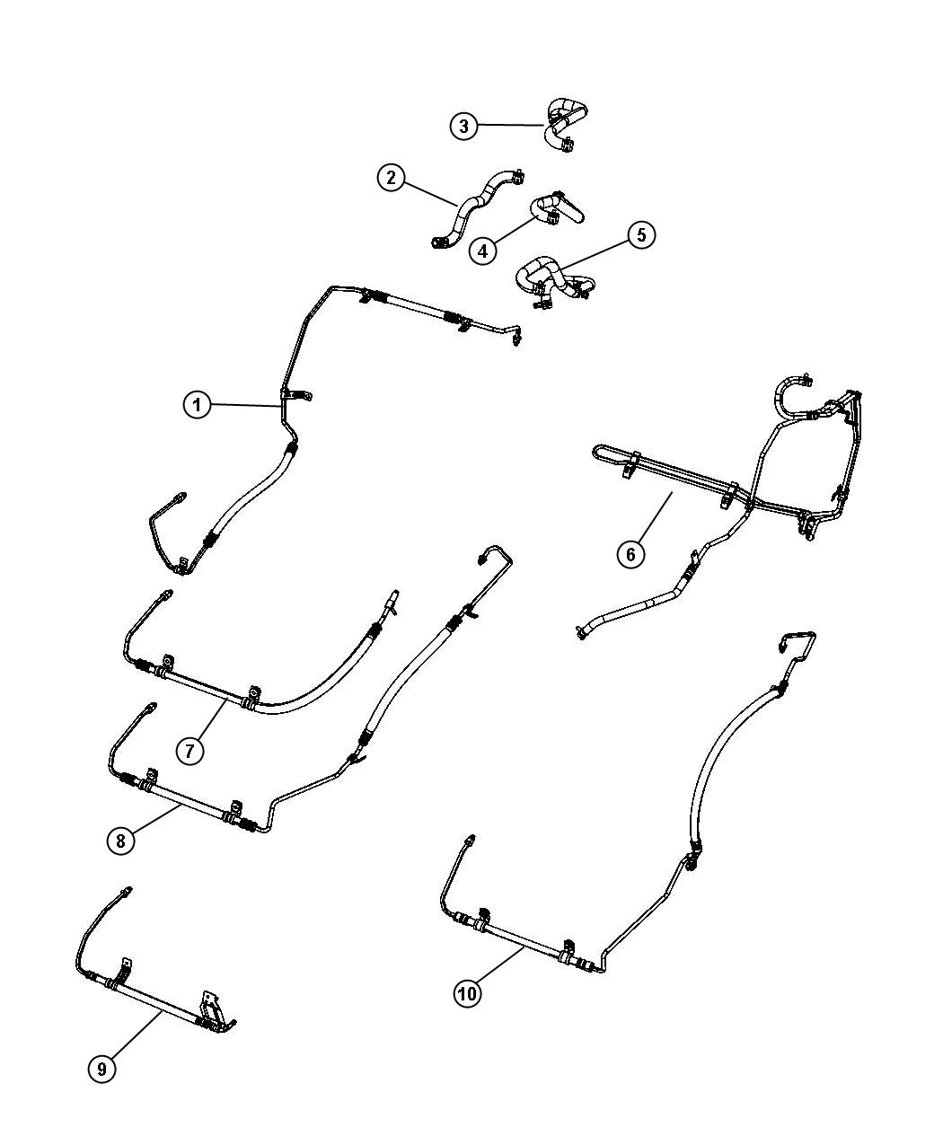 Diagram Power Steering Hoses Left Hand Drive. for your 2005 Jeep Grand Cherokee   