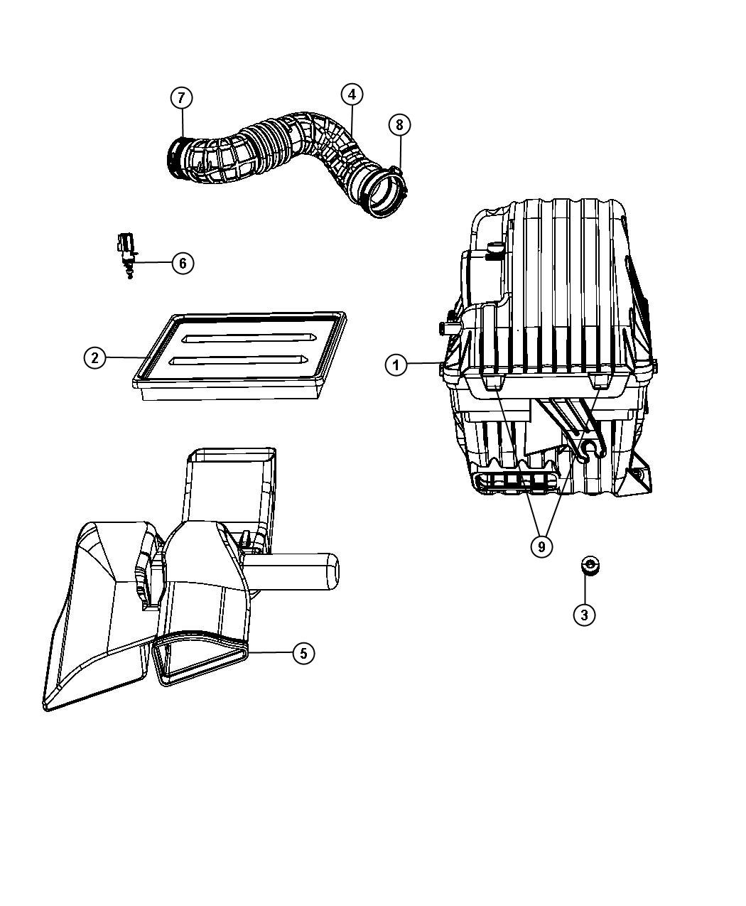 Diagram Air Cleaner and Related. for your Chrysler 300  M