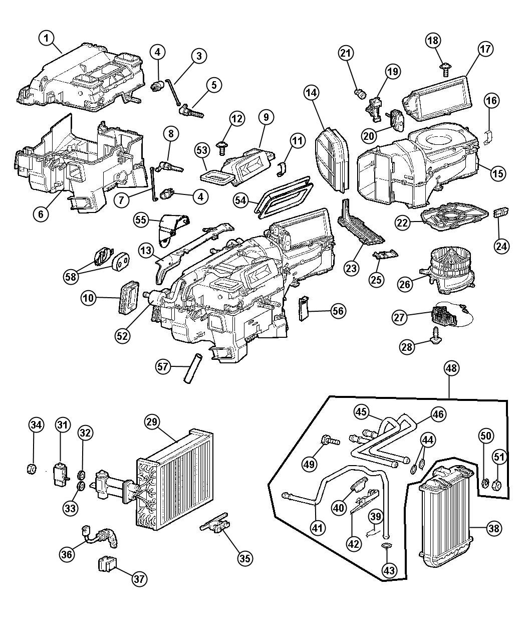 Diagram Air Conditioning and Heater Unit. for your 2008 Chrysler 300   