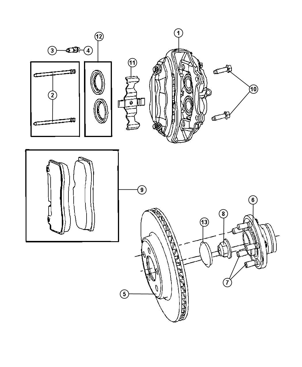 Diagram Brakes, Front. for your 2011 Dodge Journey   