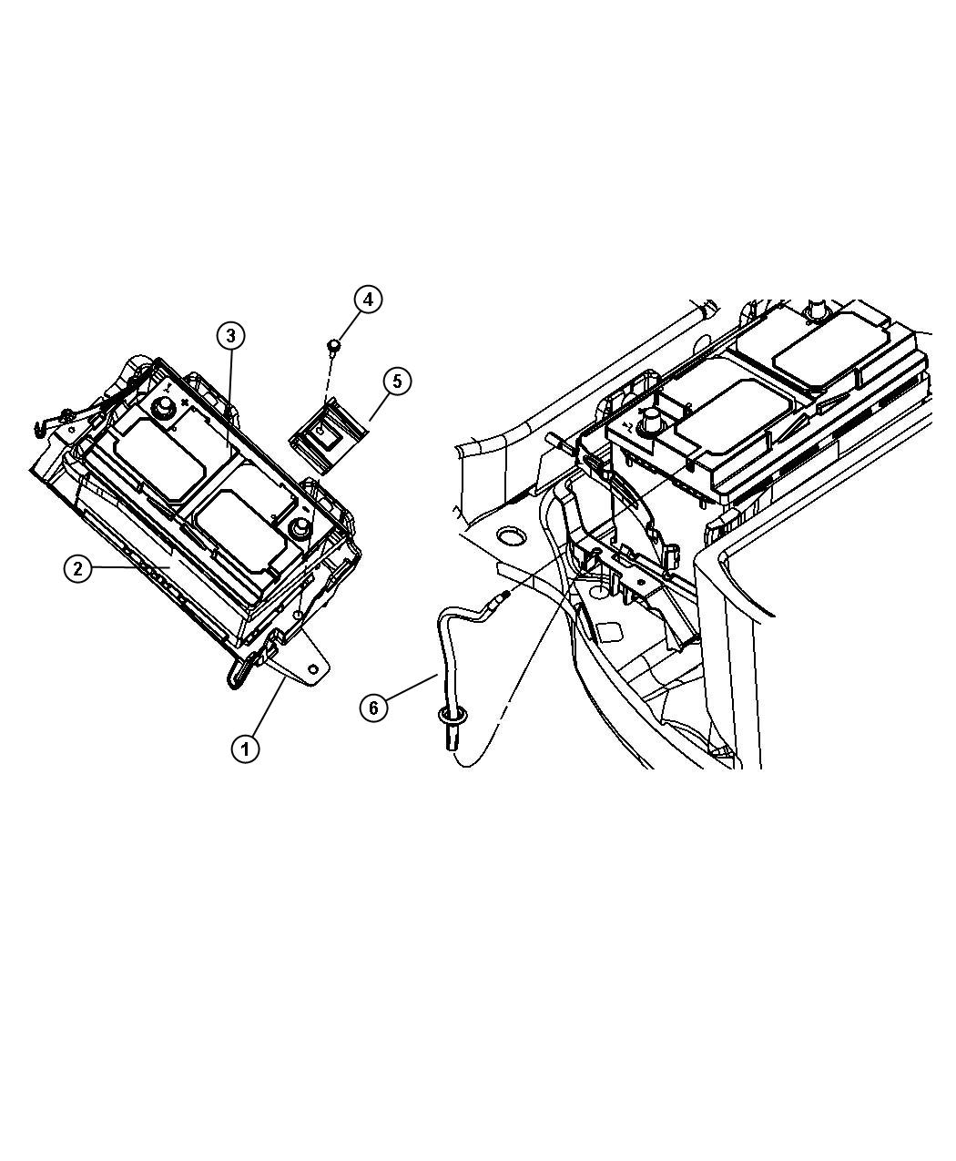 Diagram Battery Tray and Support. for your Dodge Challenger  