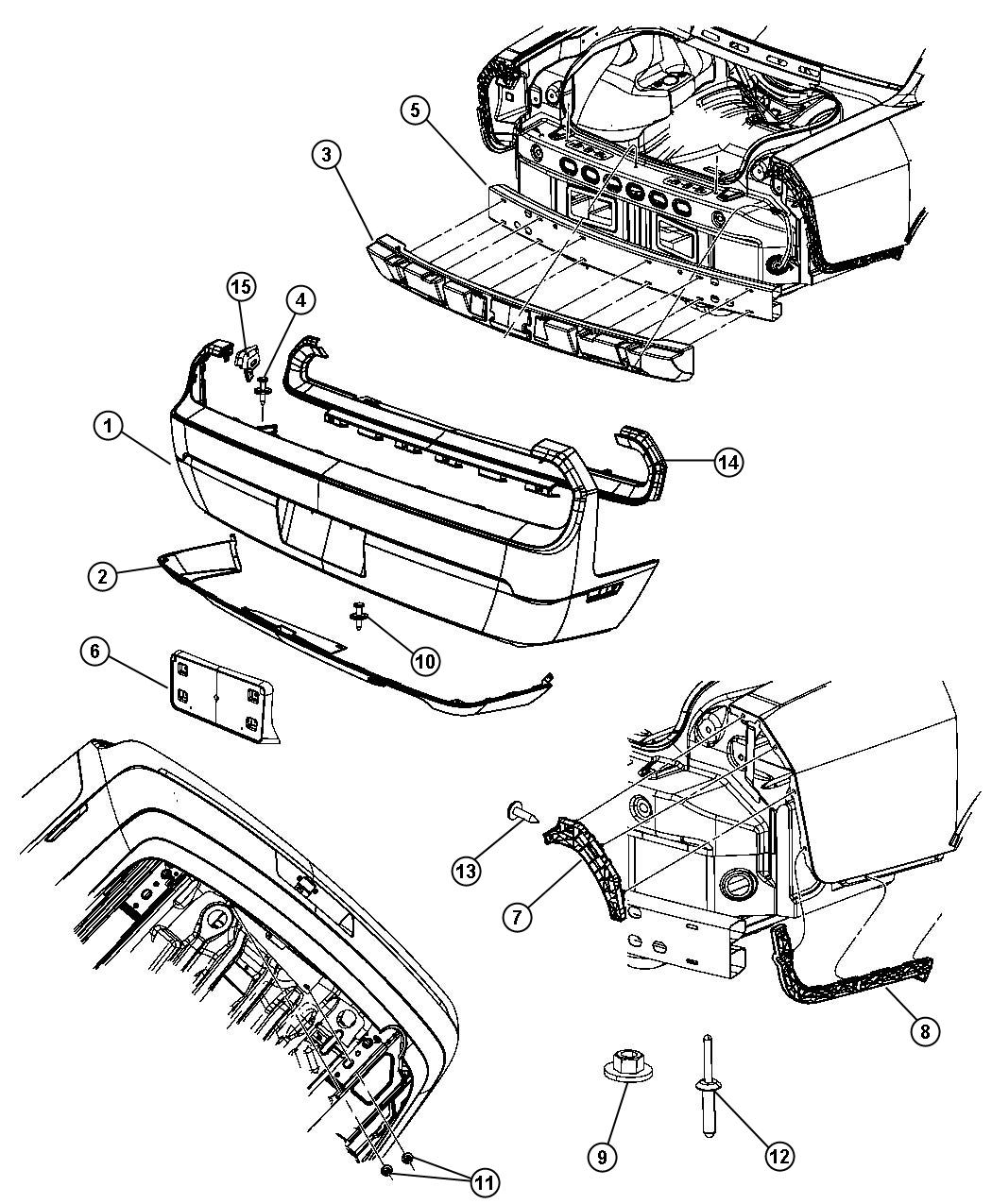 Diagram Fascia, Rear. for your 2001 Chrysler 300  M 