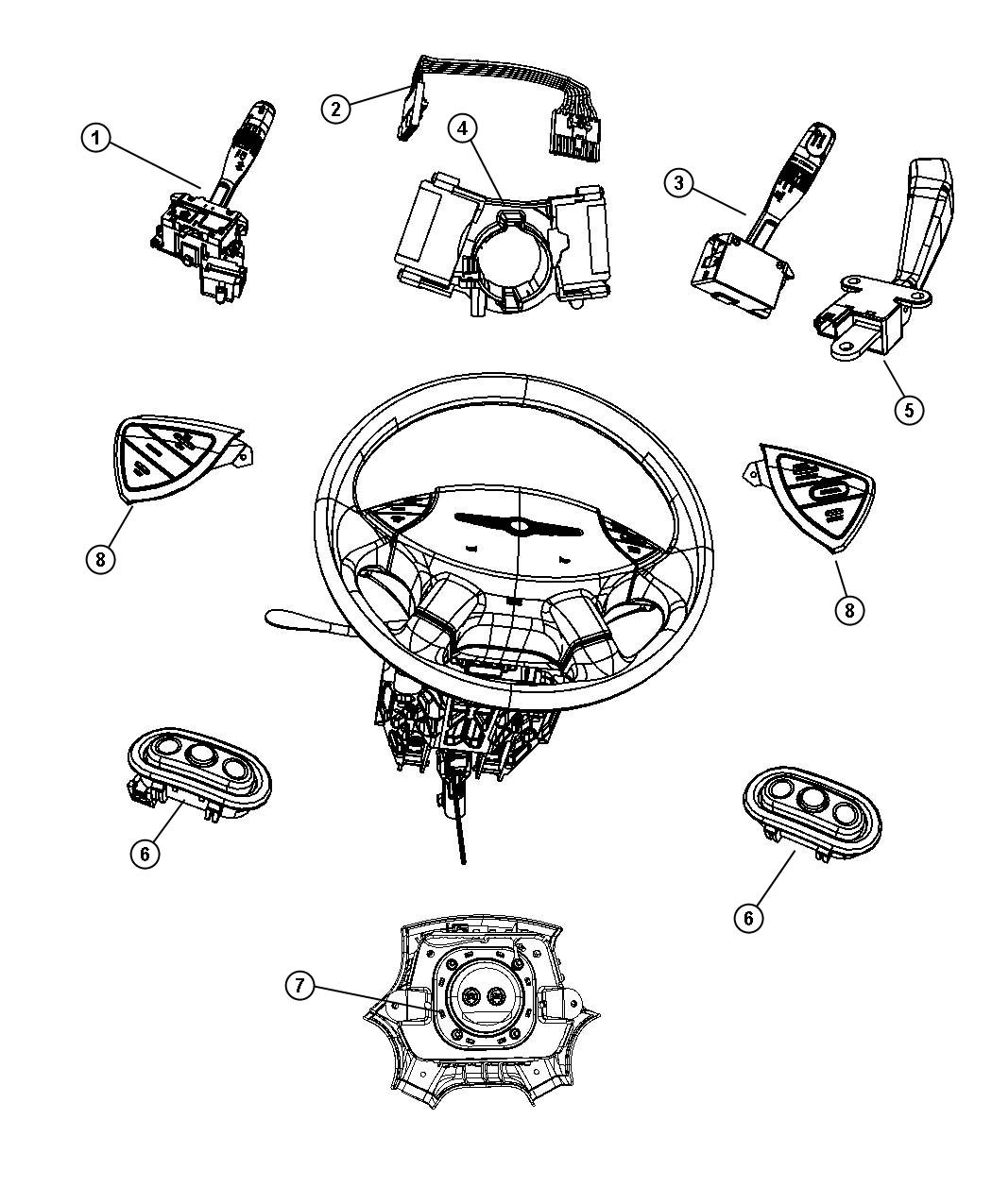 Diagram Switches Steering Column and Wheel. for your Dodge