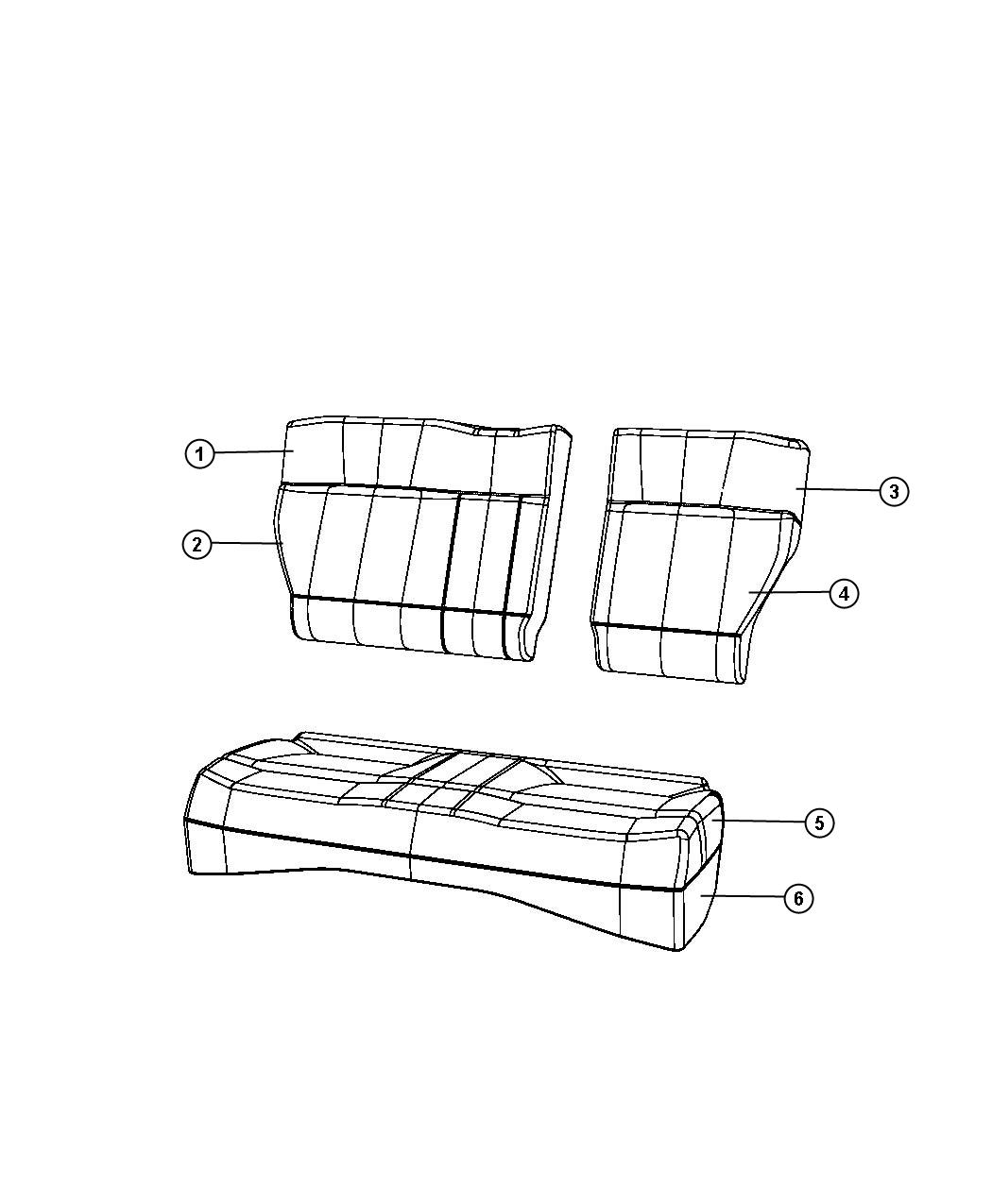 Diagram Rear Seat - Split Seats - Trim Code [Z5]. for your Chrysler 300  M