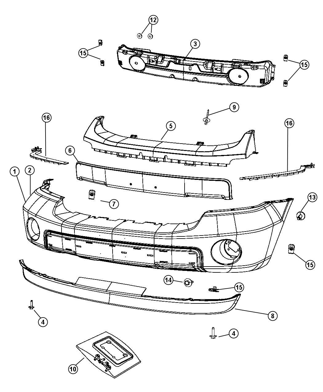 Fascia, Front. Diagram