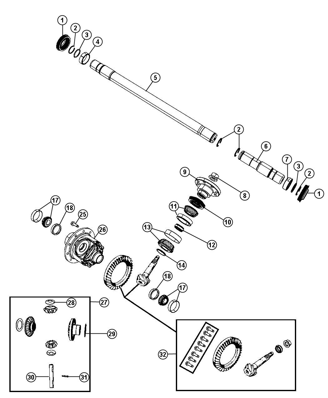 Differential Assembly, Front. Diagram