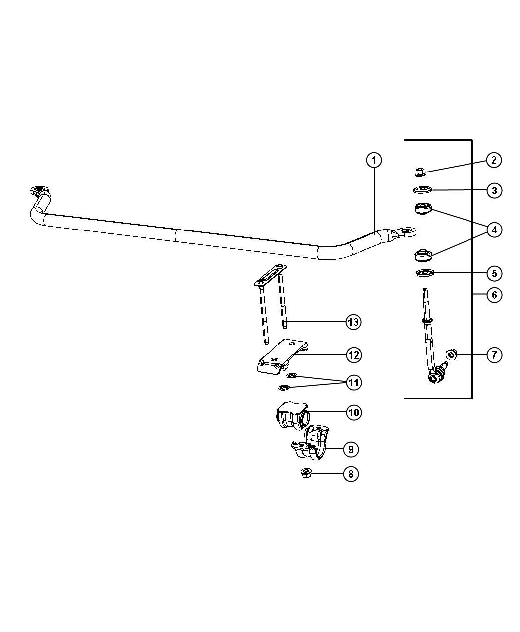 Diagram Stabilizer Bar,Front. for your 2003 Chrysler 300  M 