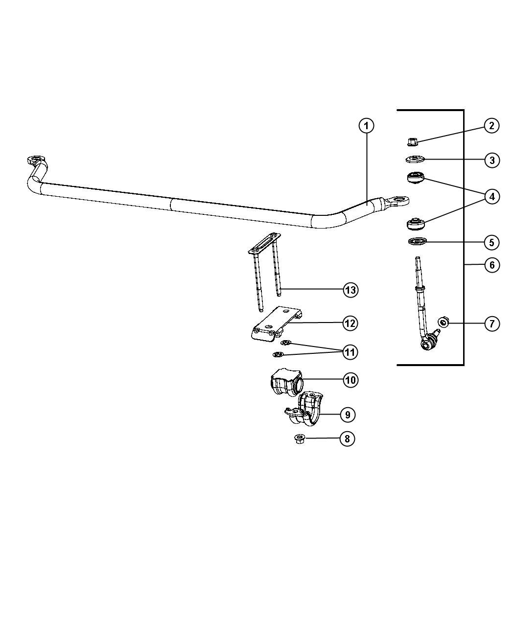 Diagram Stabilizer Bar,Front. for your 2002 Chrysler 300 M  