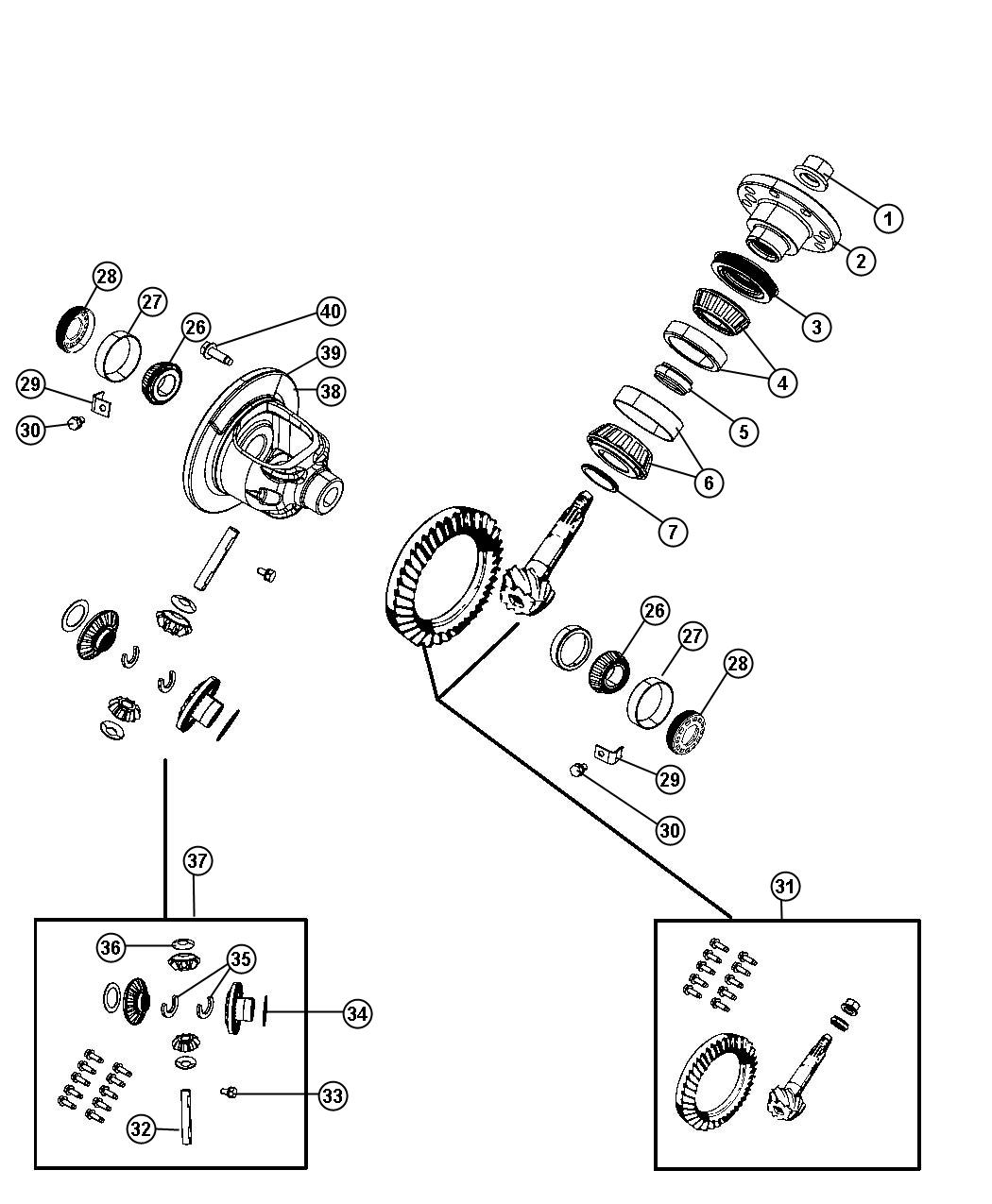 Diagram Differential Assembly,Rear. for your Chrysler