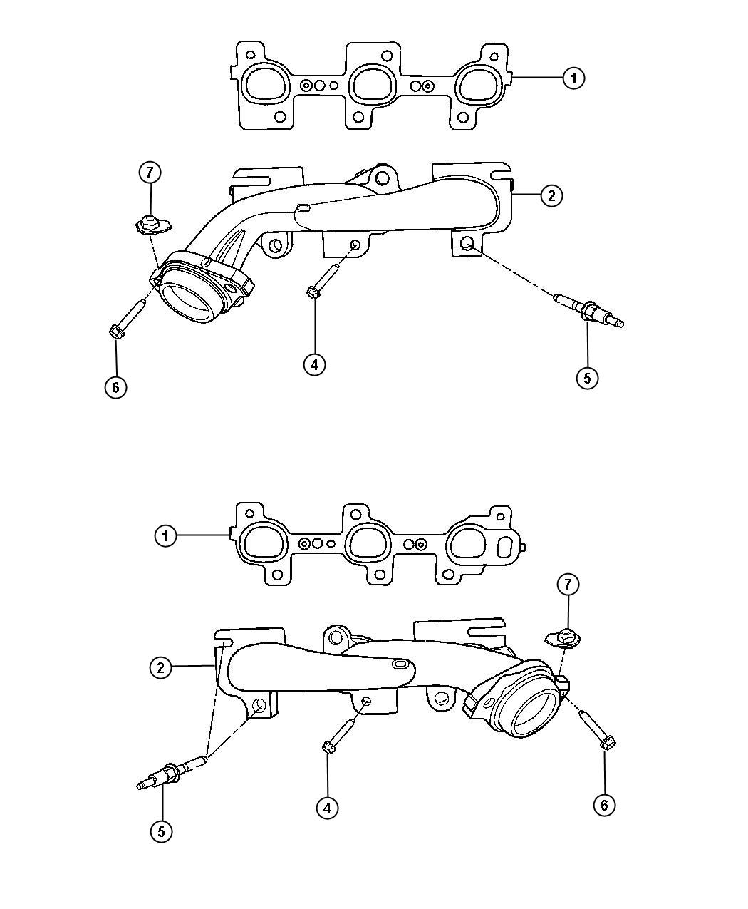 Diagram Exhaust Manifolds 3.7L [3.7L V6 Engine]. for your 1999 Chrysler 300  M 