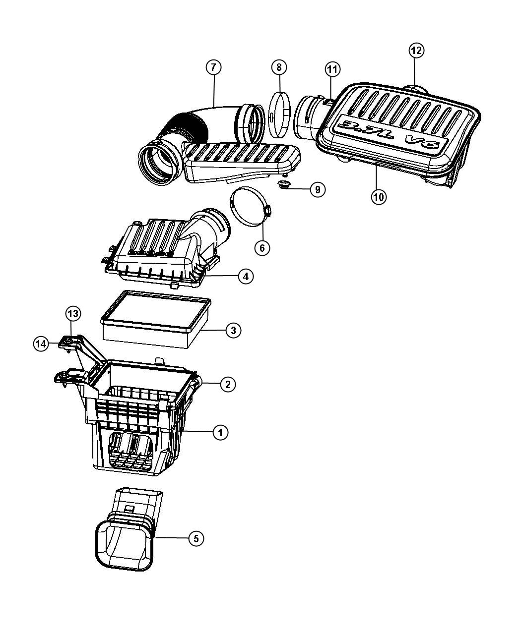 Diagram Air Cleaner and Related. for your 2023 Ram 2500   