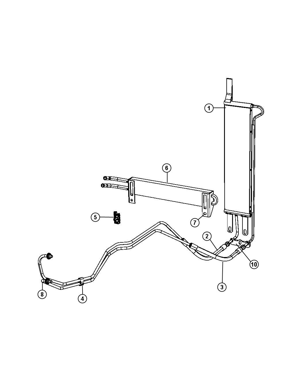 Diagram Transmission Oil Cooler and Lines. for your 2003 Chrysler 300  M 